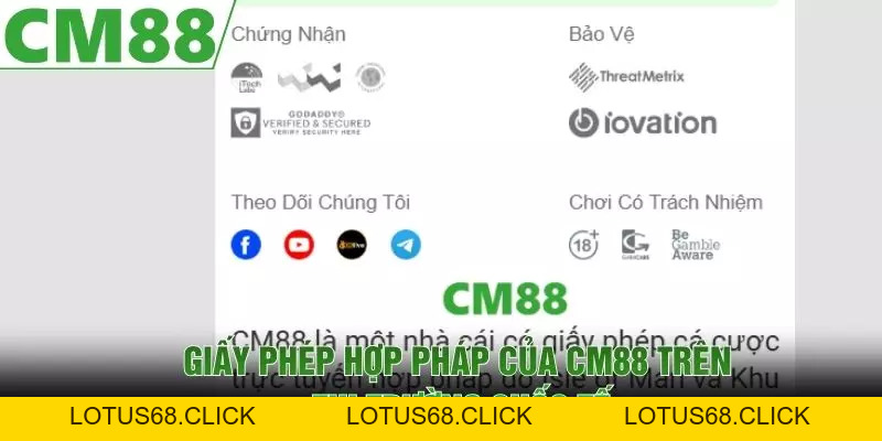 Giấy Phép Hoạt Động CM88 | Minh Bạch Và Hợp Pháp - Lotus68