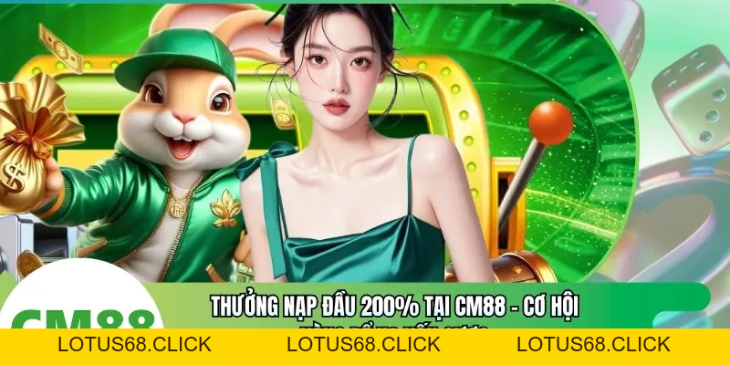 Thưởng Nạp Đầu 200% Tại CM88 | Cơ Hội Vàng Để X3 Vốn Cược - Lotus68